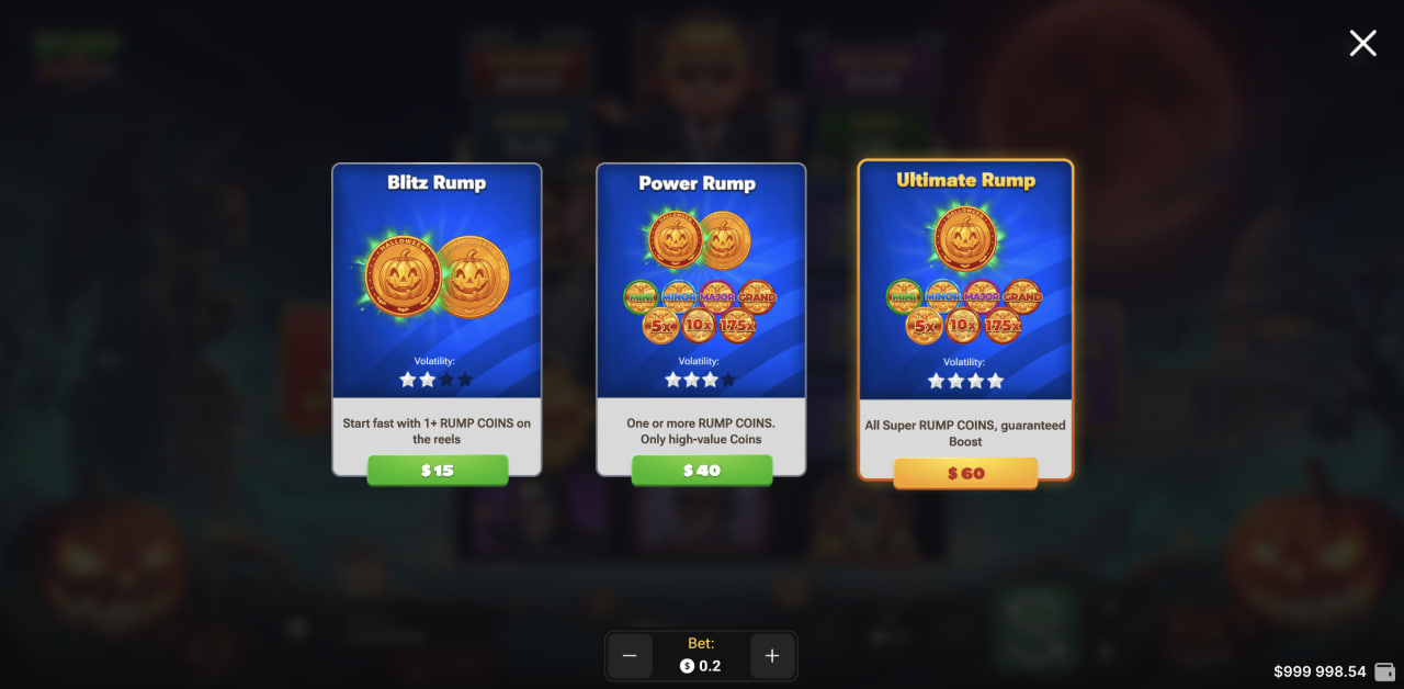Rump And Halloween estafa, app, dinero real y gratis: tres opciones de Buy Bonus en la versión de ordenador