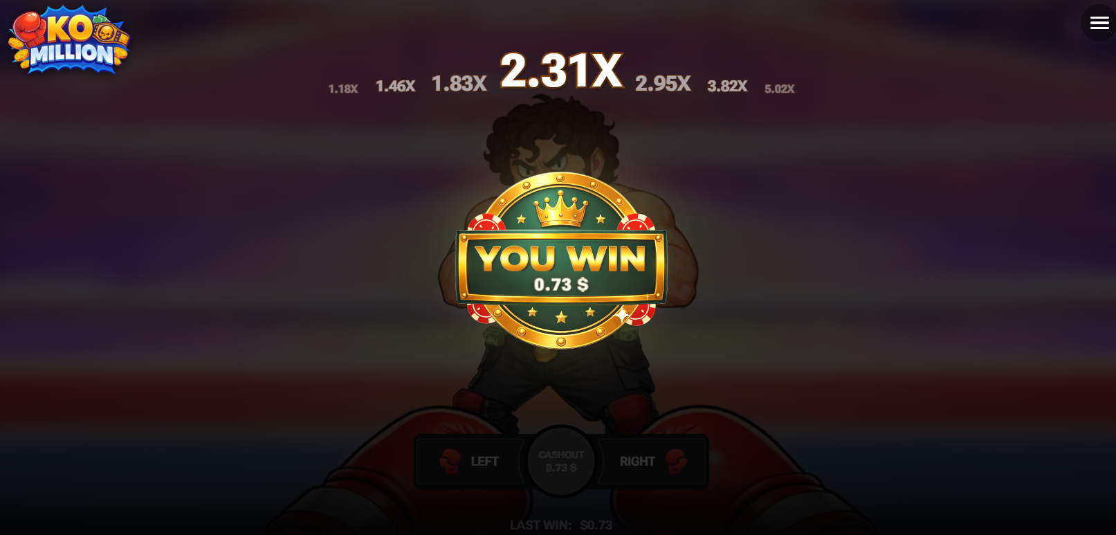 KO Million estafa, app, dinero real y gratis: pantalla You Win después de un cashout