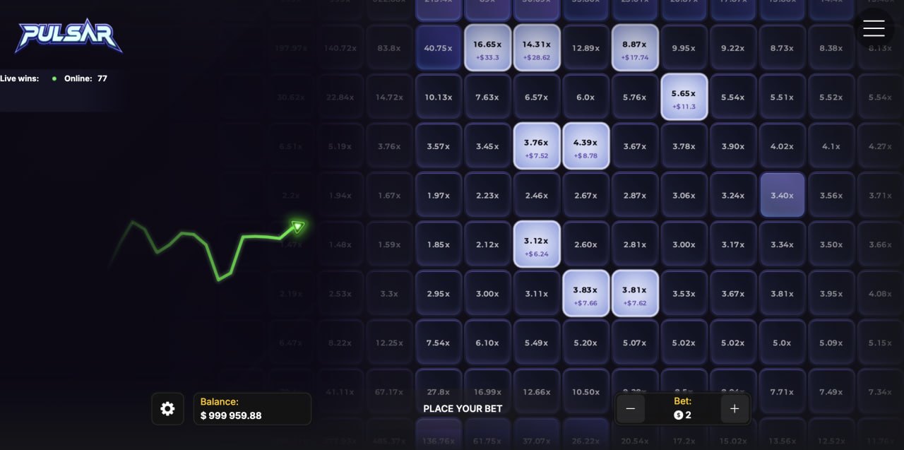 Pulsar opinión: siete apuestas a la vez en el juego de casino, demo gratis